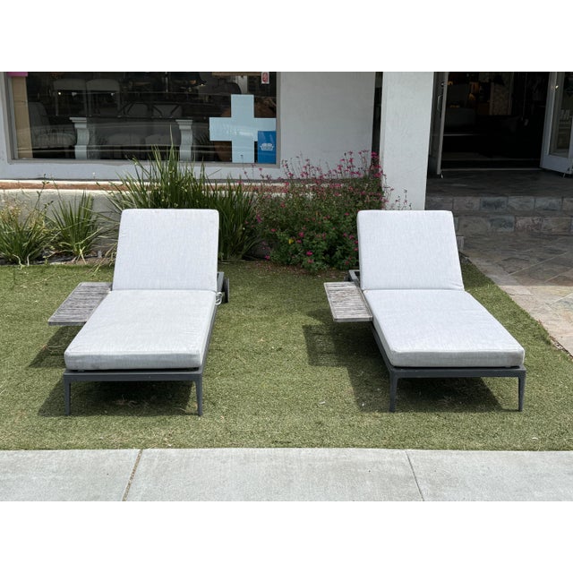 Design Plus Gallery presents a Pair of Grid Outdoor Chaise Loungers by Gloster. These are premium, minimalist outdoor...