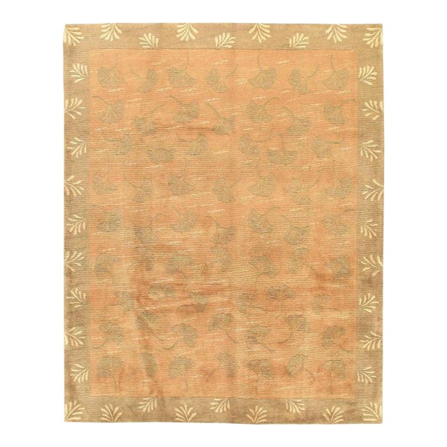 Pasargad DC Fine Hand Knotted Tabatian Japanese Leaf Rug For Sale