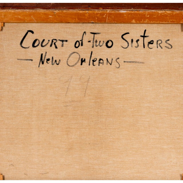 Wood Carl Thorp, Court of Two Sisters New Orleans Oil on Canvas 1928 - 1957 American For Sale - Image 7 of 8