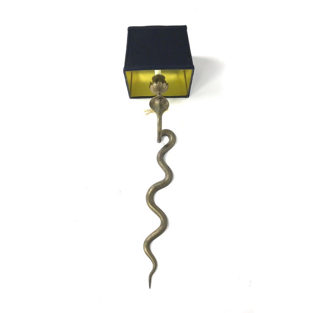 Vintage Exotic Brass Cobra Snake Wall Sconces - a Pair For Sale In Atlanta - Image 6 of 7