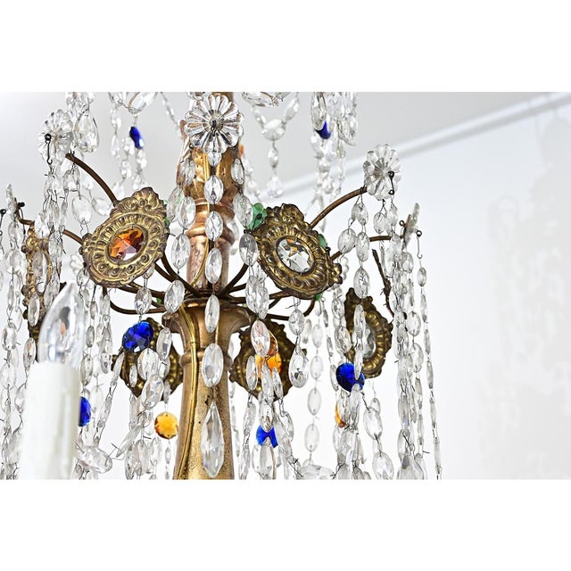 Italian 18th Century Massive Giltwood and Crystal Chandelier For Sale - Image 4 of 18