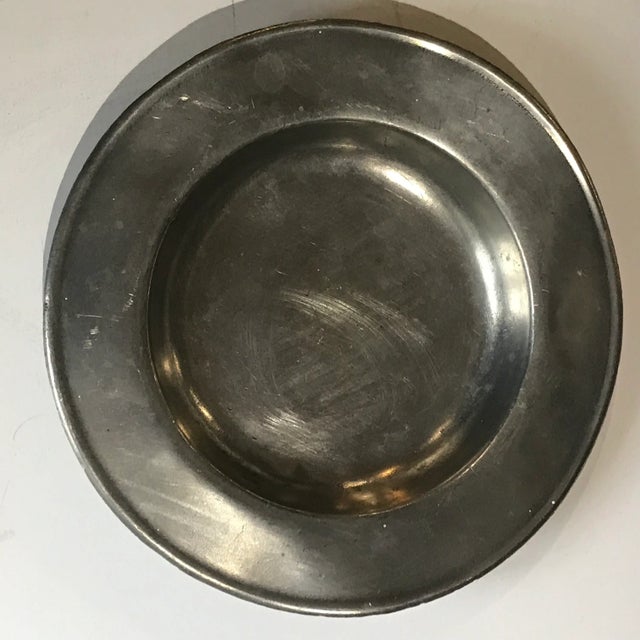 Antique Pewter Coaster Plate For Sale - Image 4 of 4