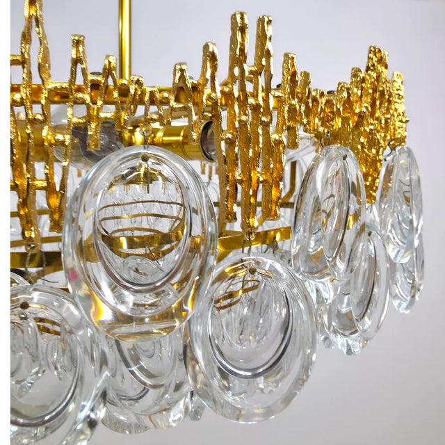 Chandelier in Brutalist Style by Christoph Palme for Palwa, 1970s, in Good conditions. Designed 1970 to 1979 This piece is...