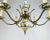 Mid-Century Modern Capodimonte Hand-Painted Porcelain & Brass Chandelier For Sale - Image 3 of 9