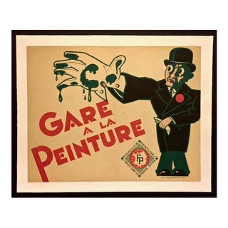 Original 1930's French "Gare a La Peinture" Poster For Sale