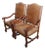 Leather Arm Chairs With Nail Head and Carving Details - A Pair For Sale