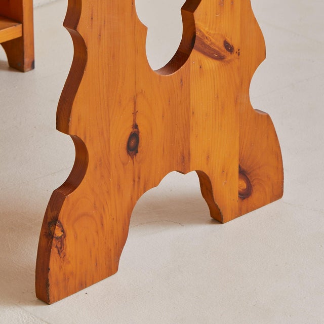 Wood French Pine Fold-Out Dining Table or Desk with Integrated Bookshelf, 1960s For Sale - Image 7 of 11