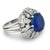 1950s Mid-Century Gia 7.41 Carat Burma No Heat Sapphire Diamond Platinum Cluster Ring, Size 6.75 For Sale - Image 4 of 7