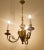 Goldenrod Empire Three-Arm Brass Chandelier with Trestles For Sale - Image 8 of 10
