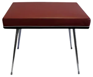 Chromed Steel & Red Vinyl Folding Stool with Storage, 1970s