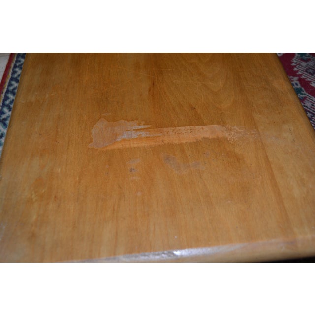 Gold 1960s Pair Vintage Heywood Wakefield Ashcraft 3 Tier Golden Maple Wood & Bamboo Look Step End or Side Tables For Sale - Image 8 of 10