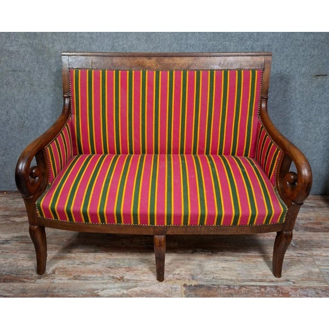 Small Restoration Sofa in Walnut For Sale - Image 10 of 10