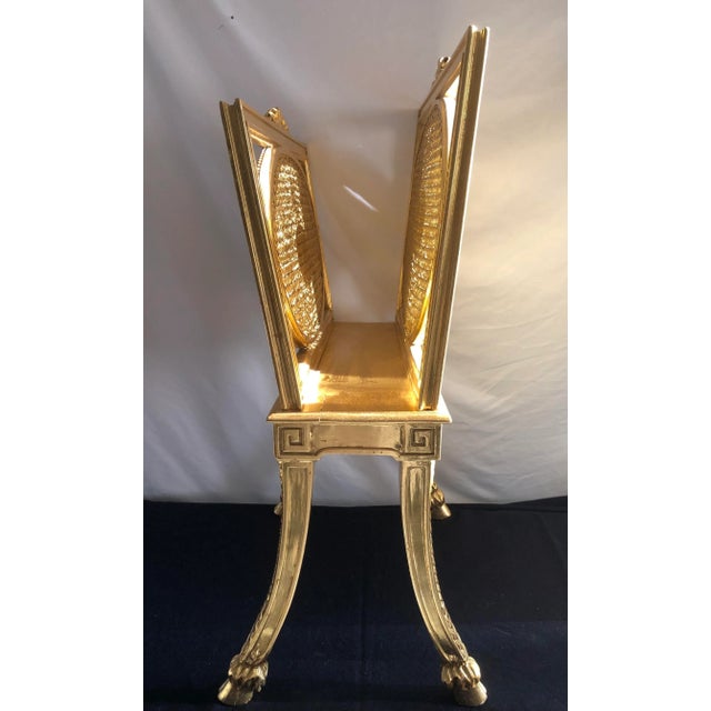 Paint Antique French Gilt Painted Magazine Rack For Sale - Image 7 of 12