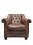 Restoration Hardware Distressed Leather Club Chair – Tufted English Library Lounge Chair with Rolled Arms & Brass Casters,...
