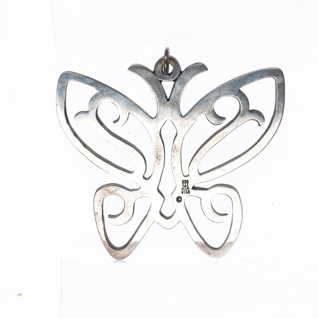 large Retired James Avery Butterfly Pendant in sterling For Sale - Image 4 of 7