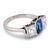 1920s Art Deco 2.30 Carat Sapphire Diamond Platinum Three Stone Ring, Size 7 For Sale - Image 4 of 6