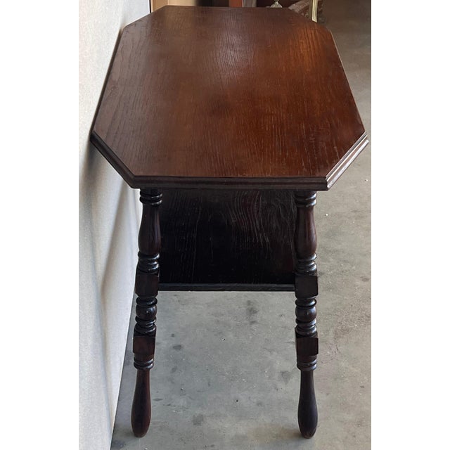 Early 20th Century Country French Two-Tier Walnut Console Side Table For Sale - Image 9 of 18