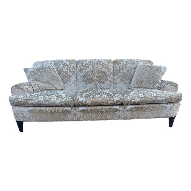 1990s English Rolled-Arm Sofa in the Style of George Smith For Sale