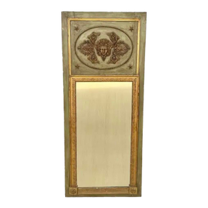 18th Century Antique French Trumeau Mirror in Gilt Wood, Neoclassical
