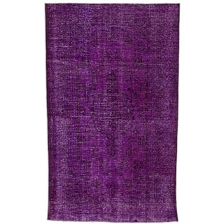 Purple Medallion Turkish Rug - 5' 7" x 9' 4" For Sale