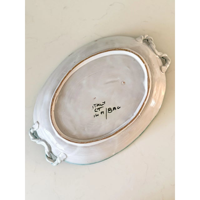 1950s Italian Majolica Divided Serving Platter by Tito Corti For Sale In Dallas - Image 6 of 11