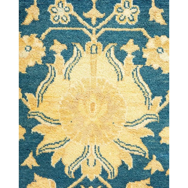 Traditional Mogul Collection Hand-Knotted Area Rug - Blue 8' 3" x 10' 2" For Sale - Image 3 of 9