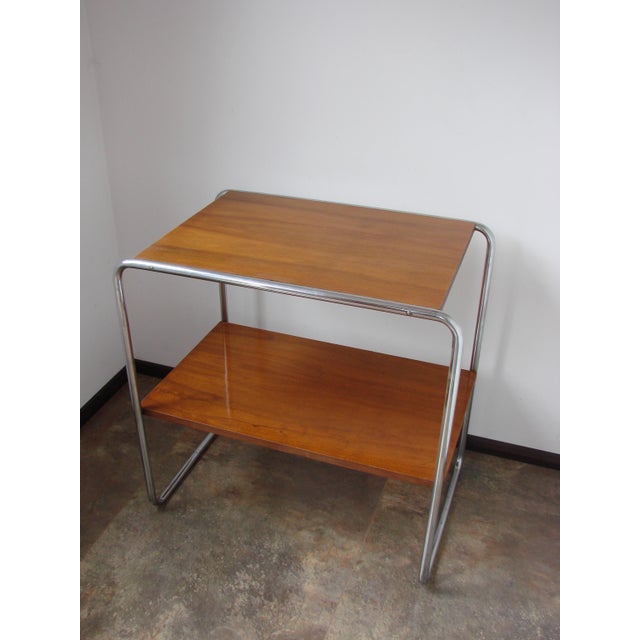 Wood Vintage Side Table, Poland, 1960s For Sale - Image 7 of 11