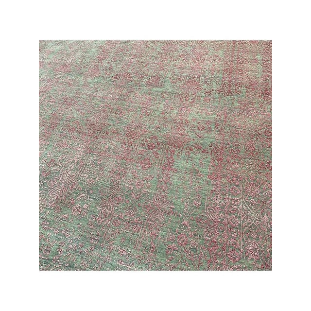 Pink 1990s Handwoven Tansitional Area Rug 9x12 For Sale - Image 8 of 11