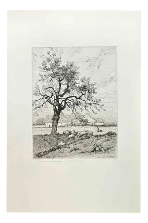 Eugène Thirion, À Fleury (Seine et Marne), Etching, 1865