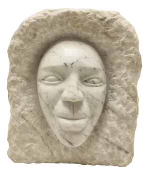 Modern White Marble Female Face by Kryston TK, 1990s