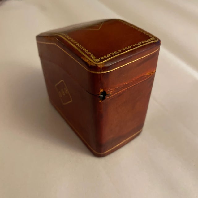 Mid 20th Century Italian Gilt Leather Card Box For Sale - Image 5 of 8