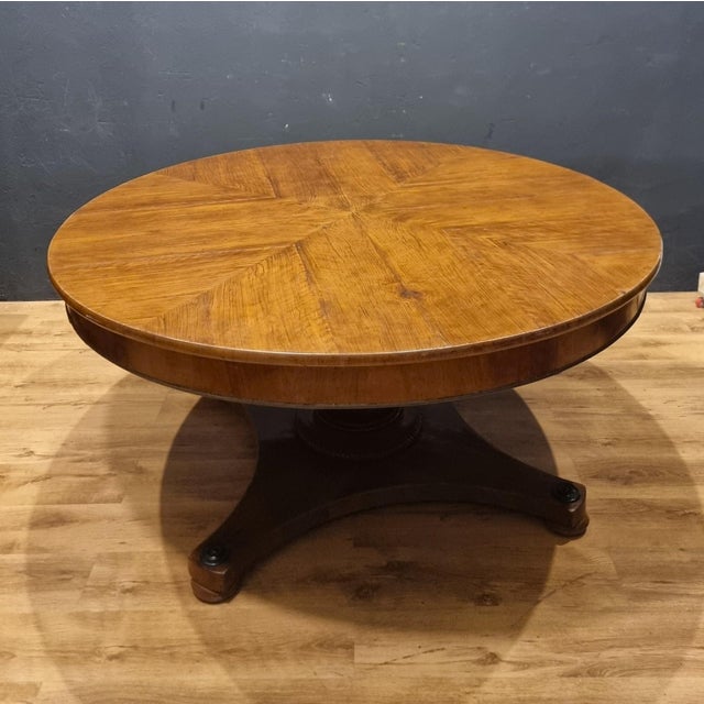 Antique Round Empire Table in Walnut, 1840 For Sale - Image 14 of 16