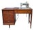 1966 Singer Slant-O-Matic 600 Sewing Machine in Mid-Century Wood Cabinet For Sale