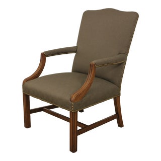 Chippendale Style Walnut Frame Open Armchair For Sale