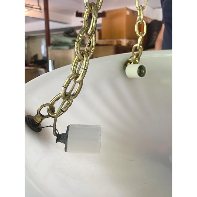 Late 20th Century 20th Century Art Nouveau Moonstone Plafonnier Pendant Light For Sale - Image 5 of 11