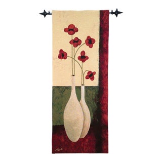 Vases II Loom Woven Tapestry - 152 X 64 Cm (5'0" X 2'1") - Requires Rod Size 2 For Sale