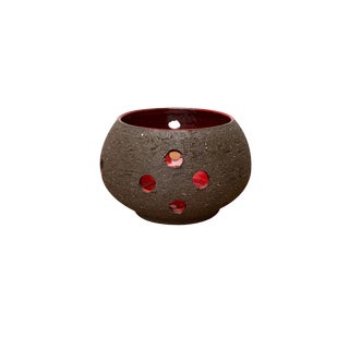 Mid-Century Brutalist Danish Ceramic Candleholder from Lehmann Pottery, 1960s For Sale