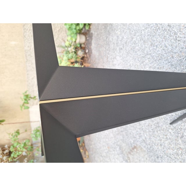 Attico Model Coffee Table in Metal and Brass with Brown Marble Top by Nicola Gallizia for Molteni & C., 1990s For Sale - Image 10 of 18