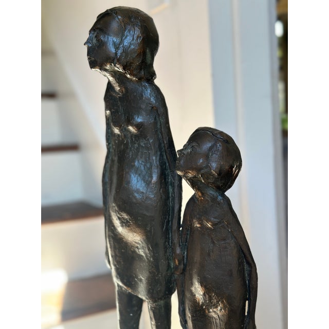 Figurative Mid-Century Modern Bronze Sculpture of a Mother and Child by Harry Geffert For Sale - Image 3 of 10
