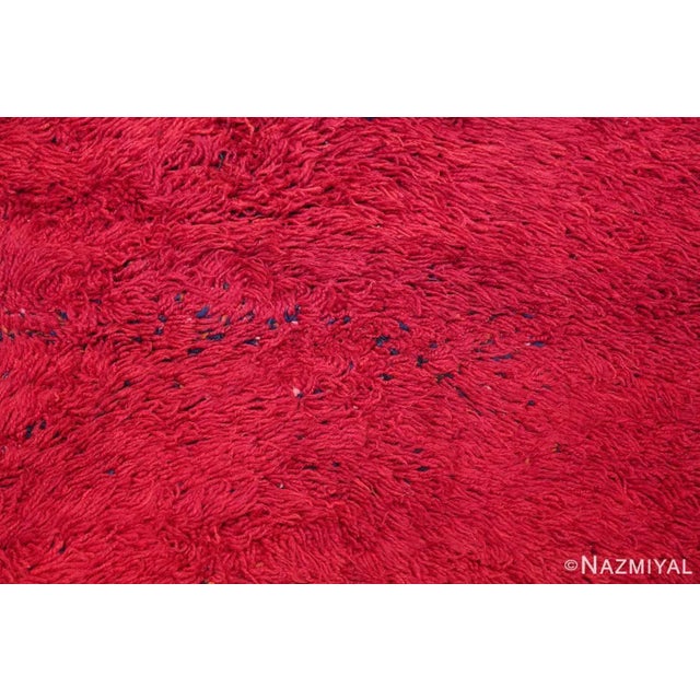 Textile Nazmiyal Collection Vintage Double Sided Shaggy Red Moroccan Berber Rug For Sale - Image 7 of 11