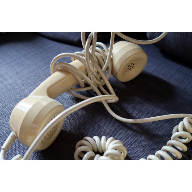 Vintage Beige Buttoned House Phone - Retro Elegance From France For Sale - Image 4 of 7