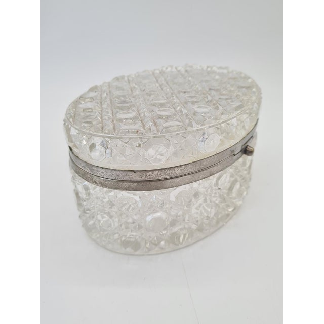 Metal Pressed Crystal Glass Box, USA, 1900s For Sale - Image 7 of 14
