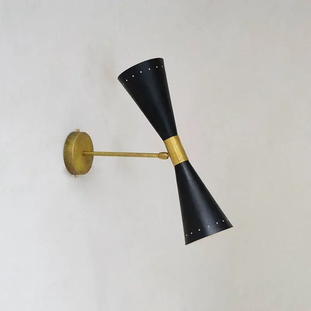 Italian Wall Light in Brass, 1950s For Sale - Image 5 of 8