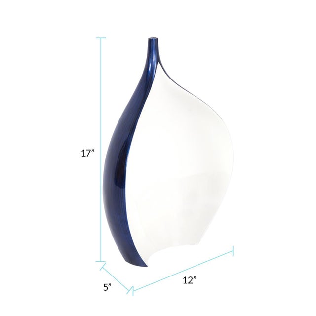 2020s Cobalt Blue Wood Vase - small For Sale - Image 5 of 8