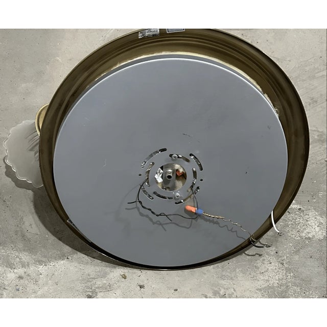 Vintage Victorian Style Solid Brass 3 Light Wired Flush Mount Ceiling Light Fixt For Sale In Pittsburgh - Image 6 of 8