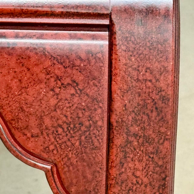 Late 20th Century 1980s Henredon Burl Faux Tortoiseshell Ming Console Table For Sale - Image 5 of 16