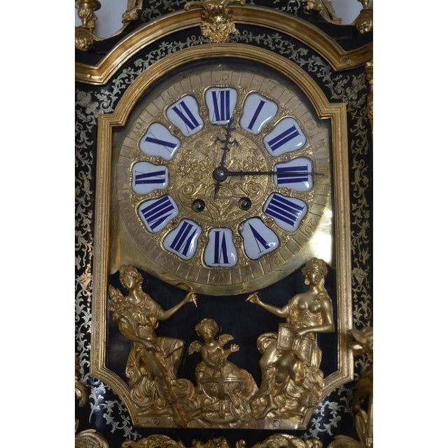 French Monumental 19th Century French Boulle Cartel Clock With Pedestal For Sale - Image 3 of 15