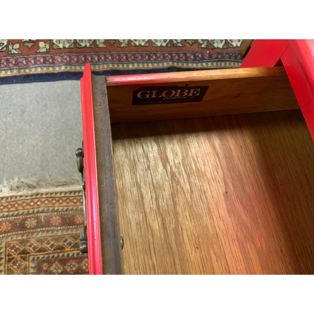 Red 20th Globe Furniture Century Low Boy Dresser For Sale - Image 8 of 10