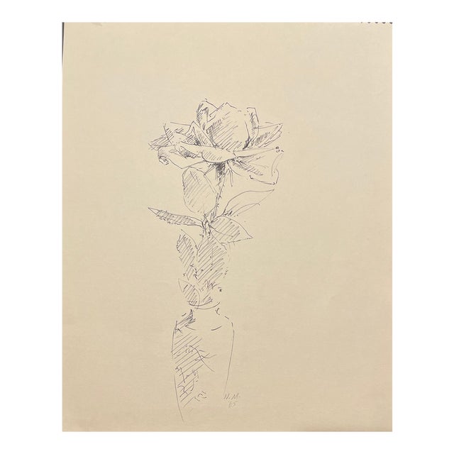1965 Neil Meitzler Rose Still Life For Sale