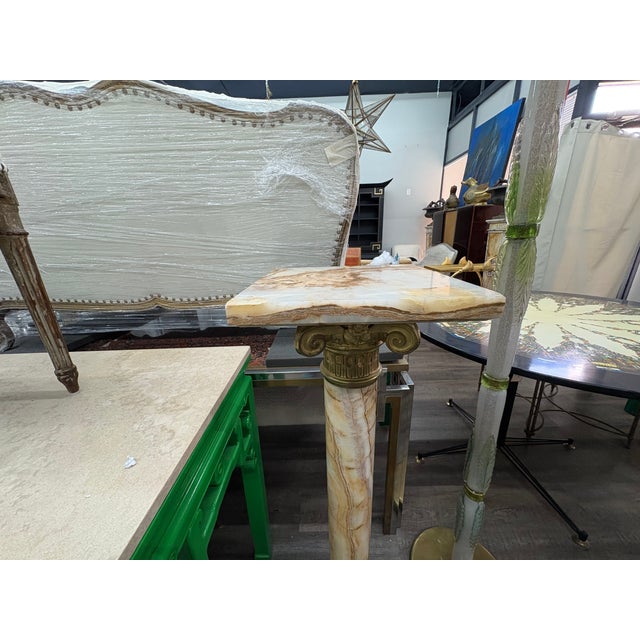 Pair of 19th Century French Neoclassical Style Marble and Bronze Pedestals For Sale - Image 10 of 15